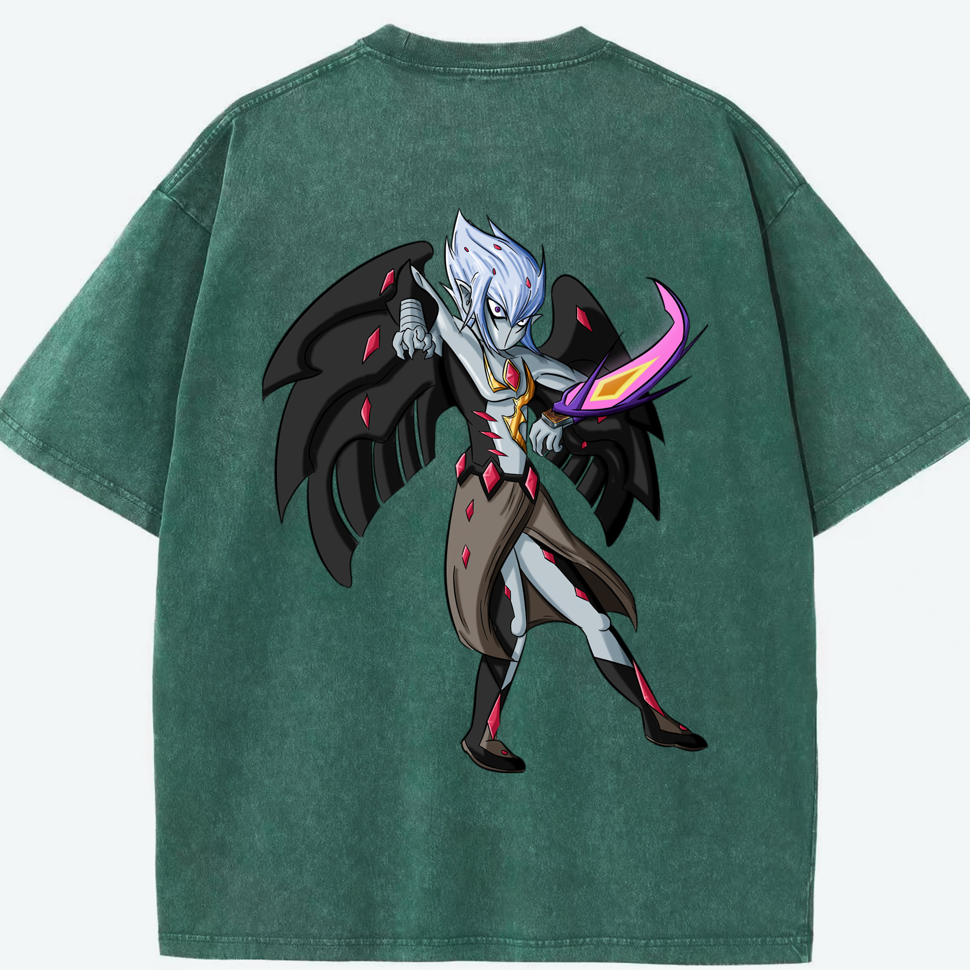（画像用） 遊☆戯☆王 Yu-Gi-Oh! 綿100% ヴィンテージ風 半袖Tシャツ（背面プリント）
